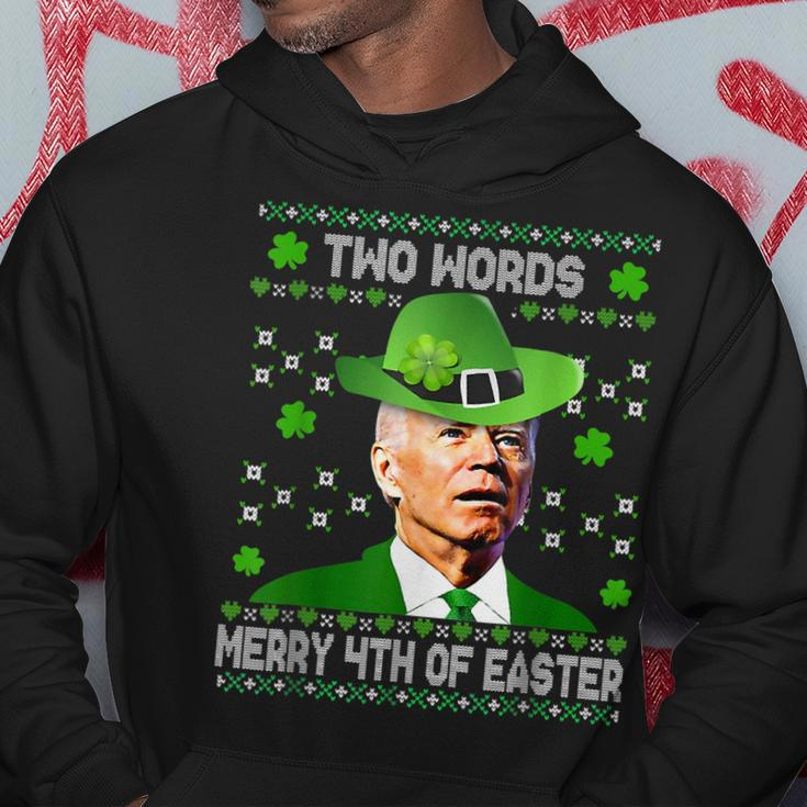 Two Words Merry 4Th Of Easter St Patricks Day Biden Confused Hoodie Funny Gifts