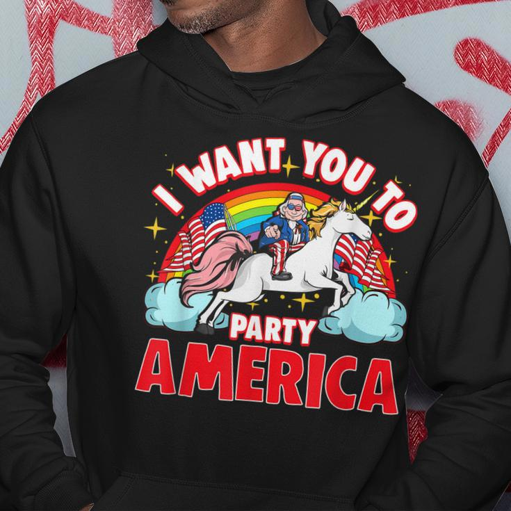 Uncle Sam Unicorn 4Th Of July American Flag Patriotic Usa Hoodie Unique Gifts