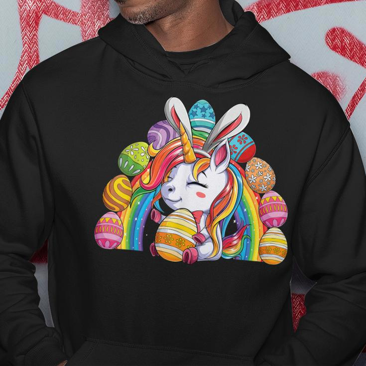 Unicorn Happy Easter Day Bunny Rainbow Egg Girls Kids Hoodie Unique Gifts