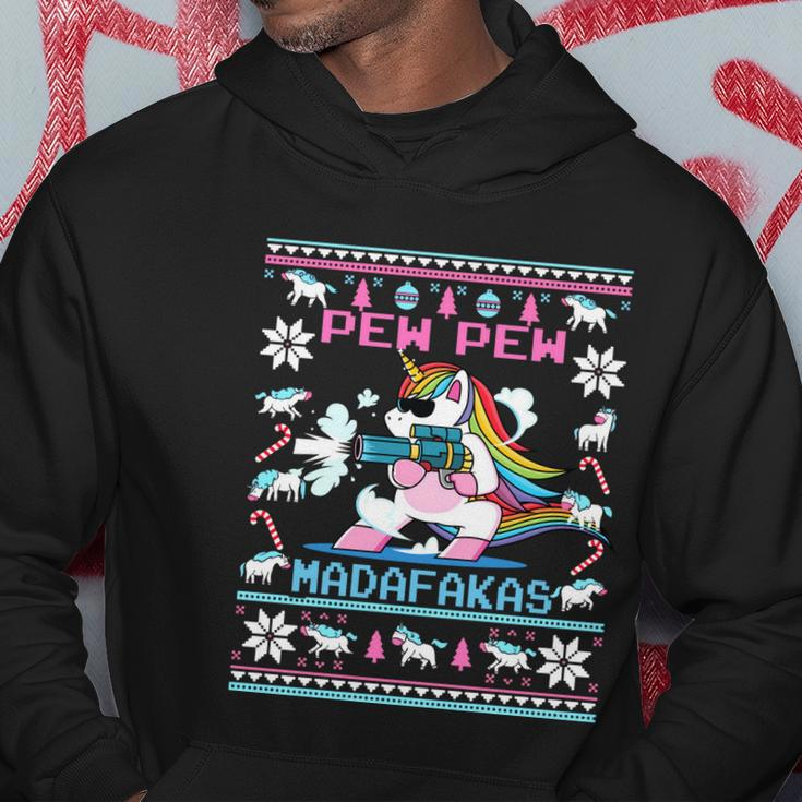 Unicorn Pew Pew Madafakas Ugly Christmas Sweater Hoodie Unique Gifts