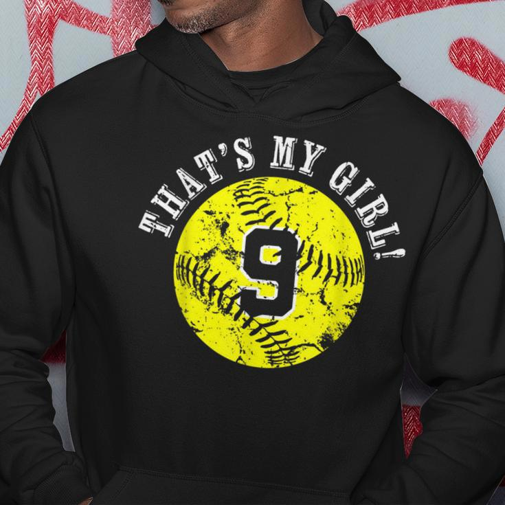 Unique Thats My Girl 9 Softball Player Mom Or Dad Gifts Hoodie Unique Gifts