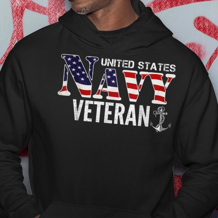 United States Vintage Navy With American Flag For Veteran Hoodie Funny Gifts