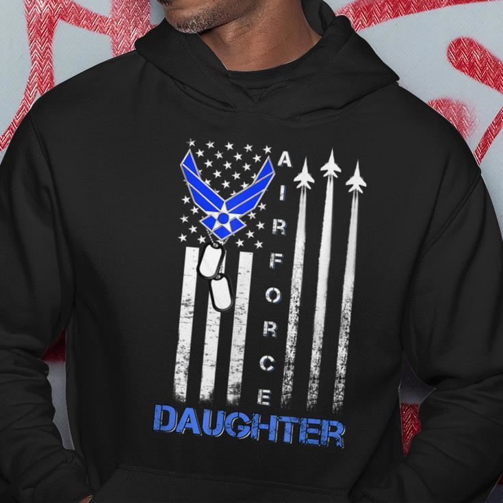 Us Air Force With Us Flag For Daughter Of Usaf - Veteran Men Hoodie Graphic Print Hooded Sweatshirt Funny Gifts