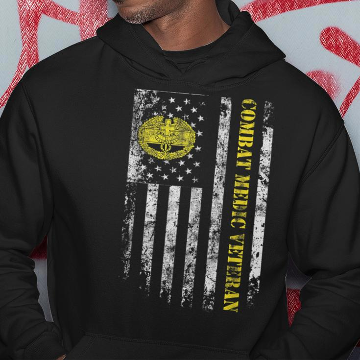 US Army Combat Medic Veteran Military American Flag Vintage Men Hoodie Graphic Print Hooded Sweatshirt Funny Gifts