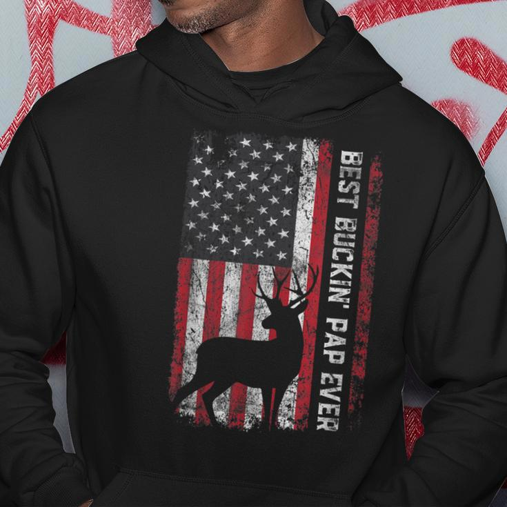 Usa Flag Best Buckin Pap Ever Deer Hunting Fathers Day Hoodie Funny Gifts
