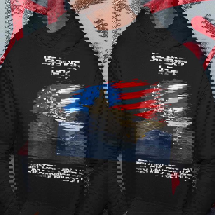 Uss Boxer Lhd-4 Amphibious Assault Ship Veteran Usa Flag Hoodie Funny Gifts