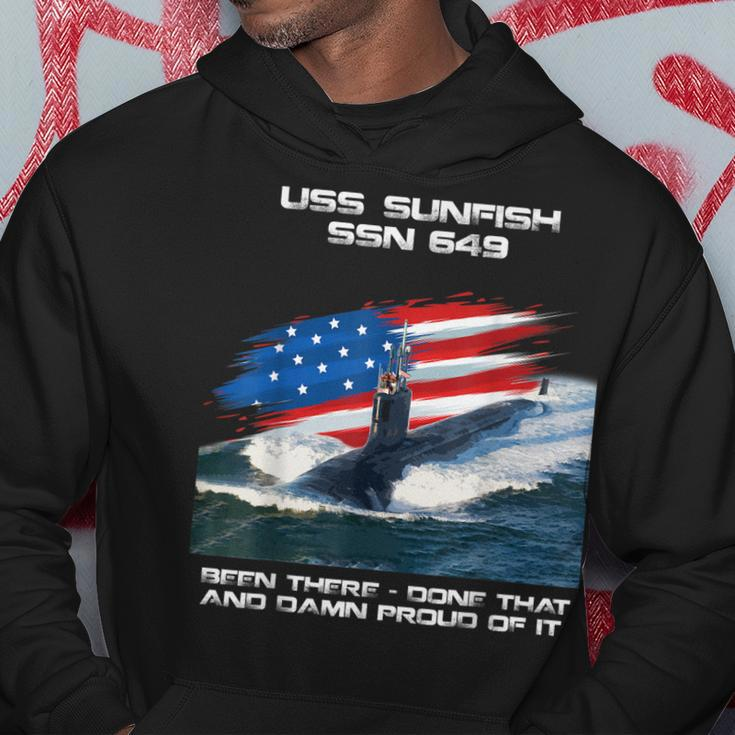 Uss Sunfish Ssn-649 American Flag Submarine Veteran Xmas Hoodie Funny Gifts