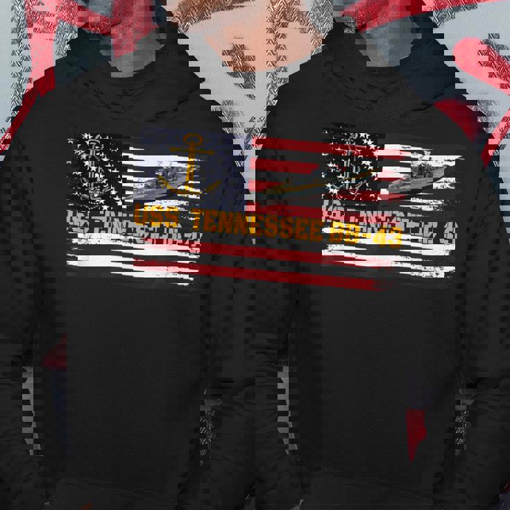 Uss Tennessee Bb-43 Ww2 Battleship Warship Veteran Fathers Hoodie Personalized Gifts
