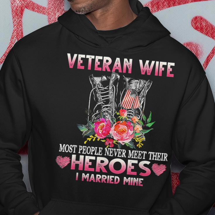 Veteran Wife Most People Never Meet Their Heroes I Married Men Hoodie Graphic Print Hooded Sweatshirt Funny Gifts