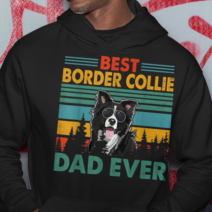 Vintag Retro Best Border Collie Dad Happy Fathers Day Hoodie Unique Gifts