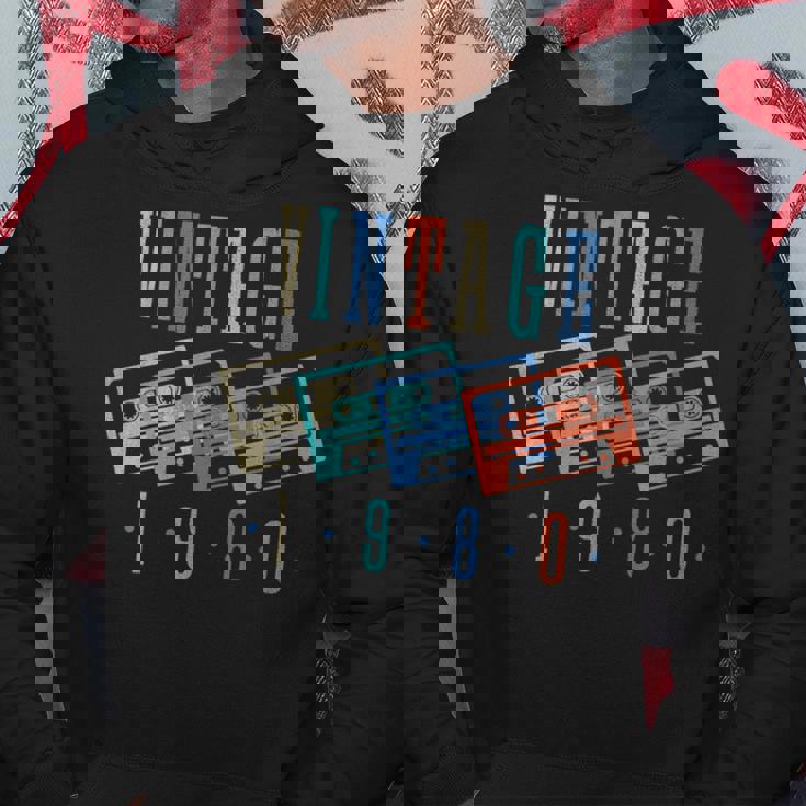 Vintage 1980 Cassette Tape 1980 Birthday Gifts 43 Year Old Hoodie Unique Gifts