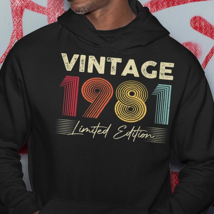 Vintage 1981 Wedding Anniversary Born In 1981 Birthday Party V2 Hoodie Funny Gifts