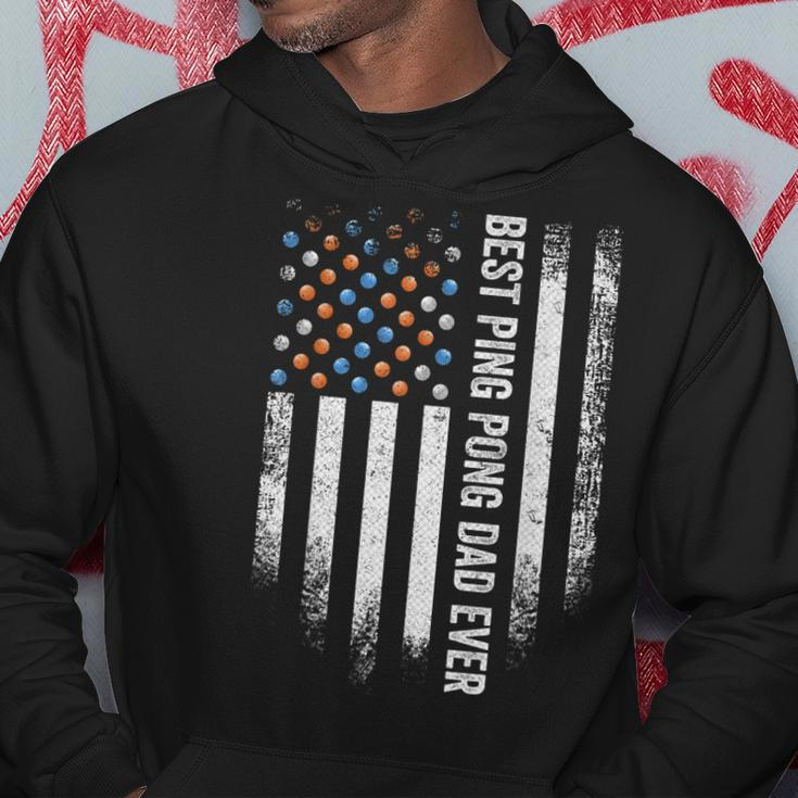 Vintage American Flag Best Ping Pong Dad Ever Table Tennis Hoodie Unique Gifts