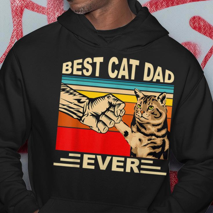 Vintage Best Cat Dad Ever And Retro For Dad Men Fathers Day Hoodie Unique Gifts