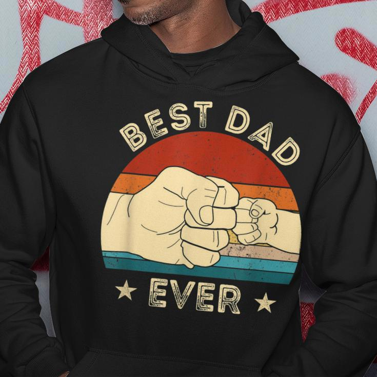 Vintage Best Dad Ever Fist Bump Funny Fathers Day Gift Daddy Hoodie Unique Gifts