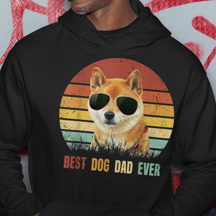 Vintage Best Dog Dad Ever Shiba Inu Fathers Day Gifts Gift For Mens Hoodie Unique Gifts