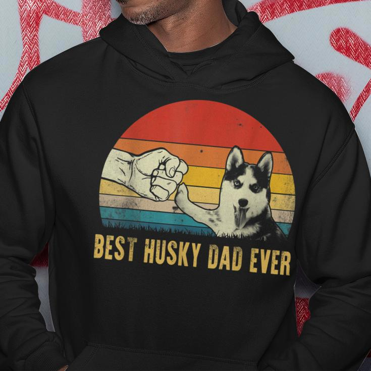 Vintage Best Dog Dad Ever Siberian Husky Fathers Day Gift Hoodie Unique Gifts
