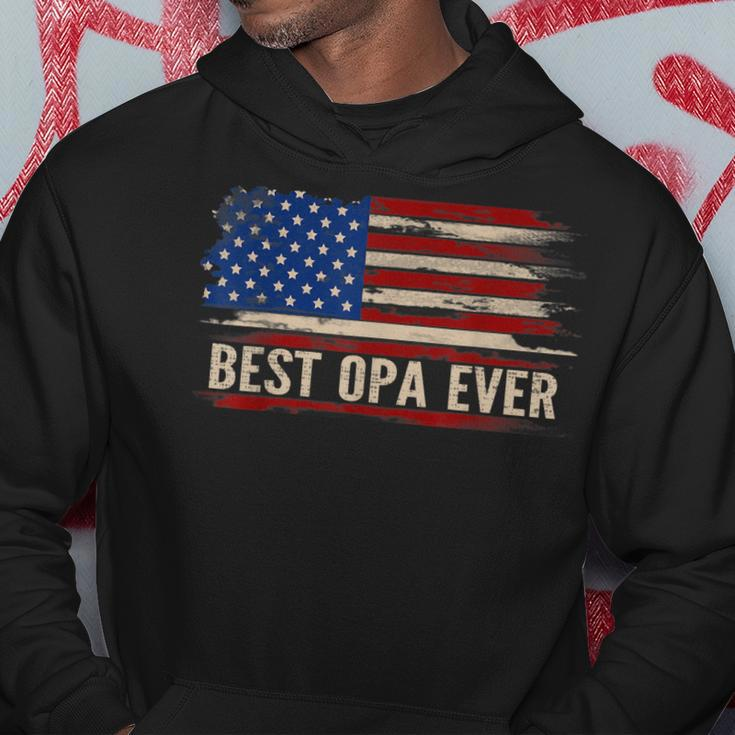 Vintage Best Opa Ever American Flag Fathers Day Gift Hoodie Funny Gifts