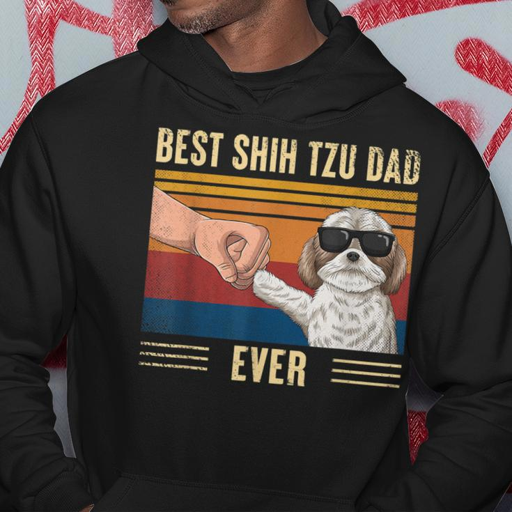 Vintage Best Shih Tzu Dad Ever Fist Bump Dog Fathers Day Gift For Mens Hoodie Funny Gifts
