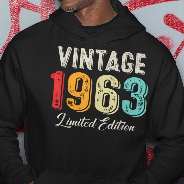Vintage Born In 1963 Birthday Year Party Wedding Anniversary Hoodie Funny Gifts