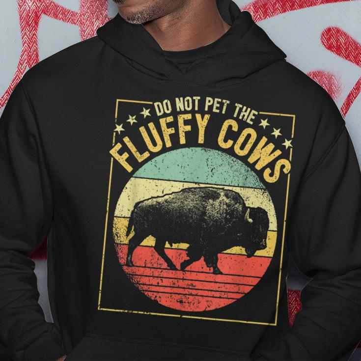 Vintage Buffalo Wild Animal I Do Not Pet Fluffy Cows I Bison Hoodie Unique Gifts