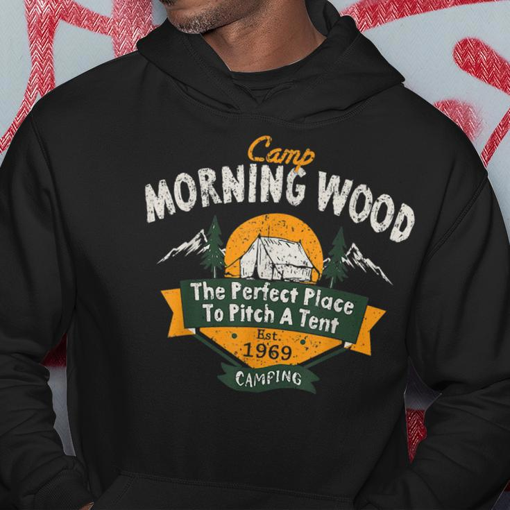 Vintage Camp Morning Wood Camping The Perfect Place To Pitch Hoodie Funny Gifts