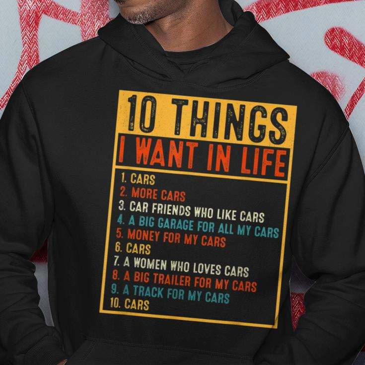 Vintage Car 10 Things I Want In My Life Cars More Car Hoodie Funny Gifts