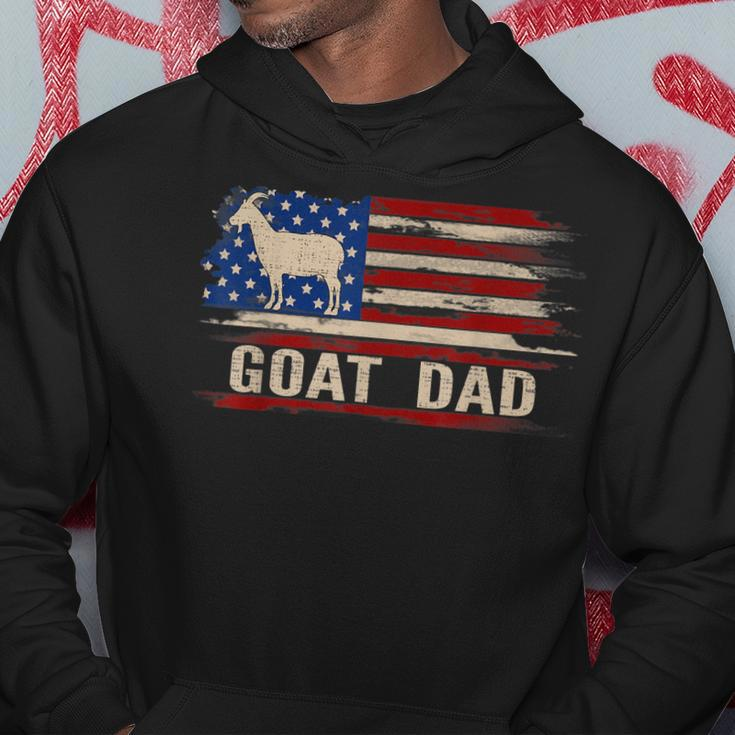 Vintage Goat Dad American Usa Flag FarmingFarmer Gift Hoodie Funny Gifts