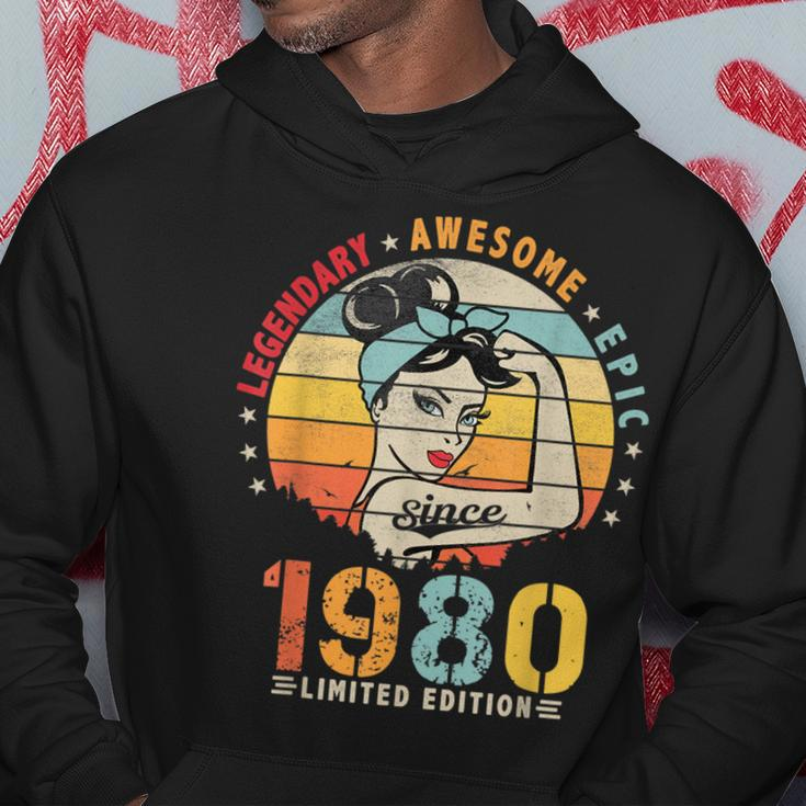 Vintage Legendary Awesome Epic Since 1980 Retro Birthday Men Hoodie Graphic Print Hooded Sweatshirt Personalized Gifts