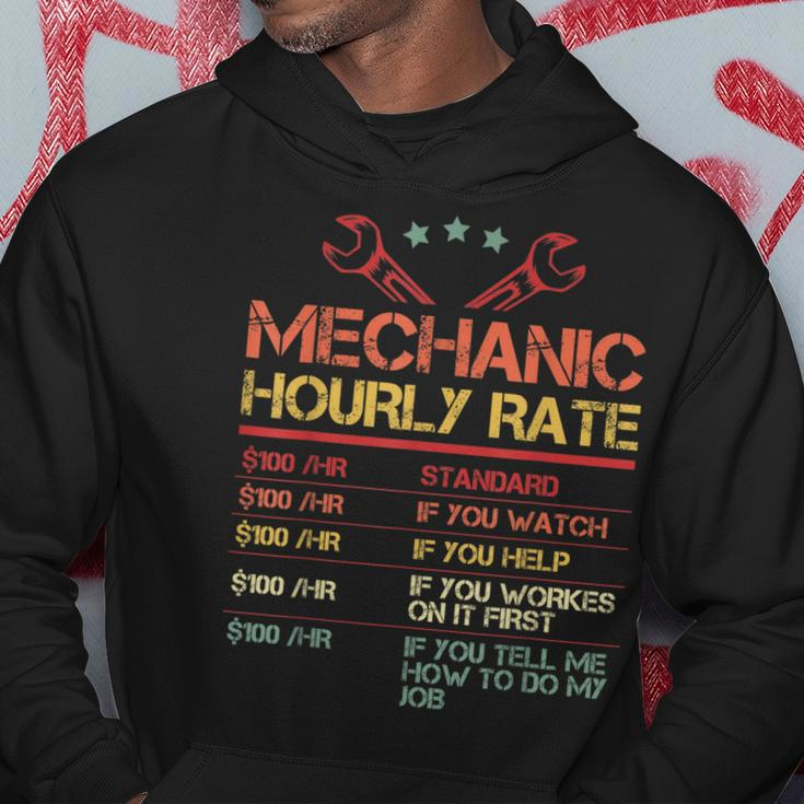 Vintage Mechanic Hourly Rate Costume Labor Rates Gift Men Hoodie Unique Gifts