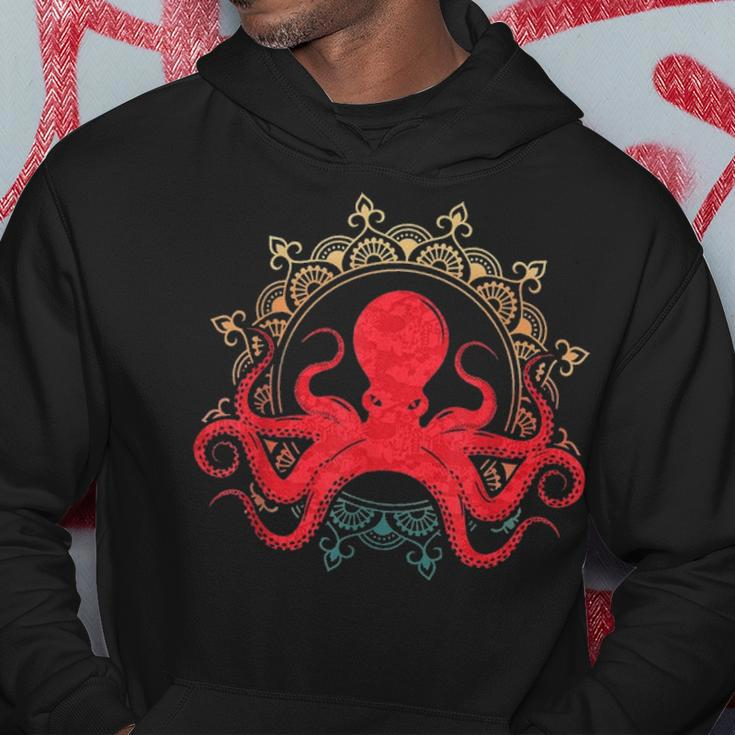 Vintage Octopus Gift Print Retro Octopi Retro Octopus Hoodie Funny Gifts