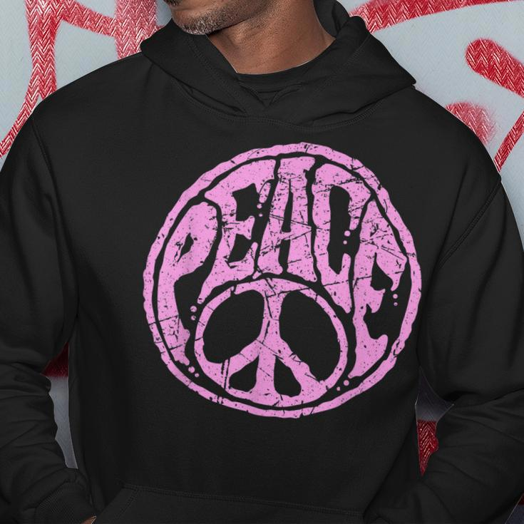 Vintage Pink Peace Sign 60S 70S Hippie Retro Peace Symbol Hoodie Unique Gifts