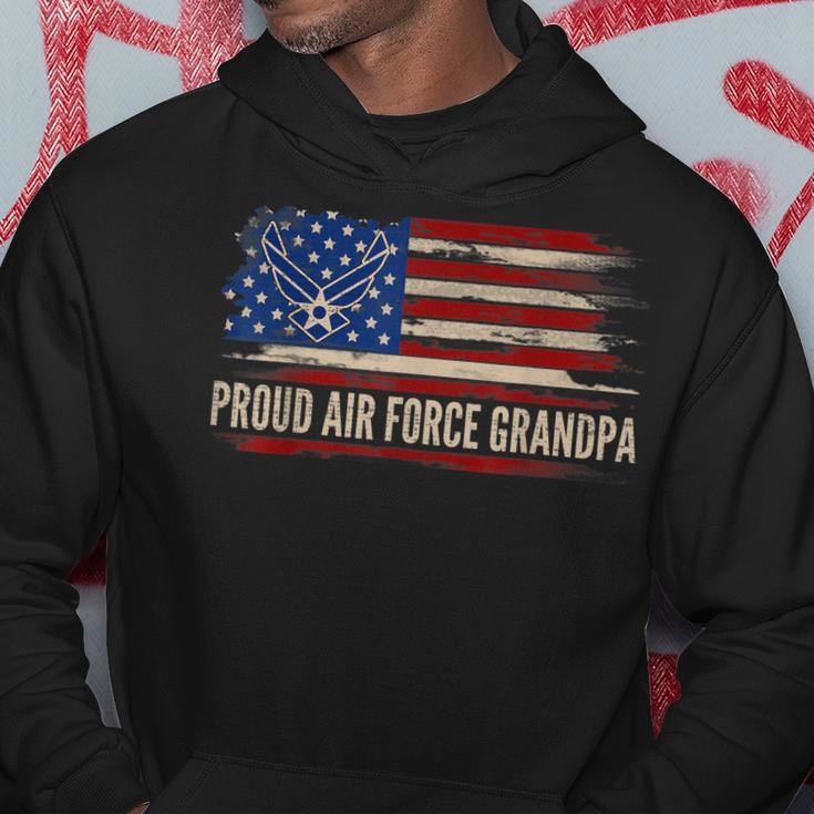 Vintage Proud Air Force Grandpa American Flag Veteran Gift Hoodie Funny Gifts