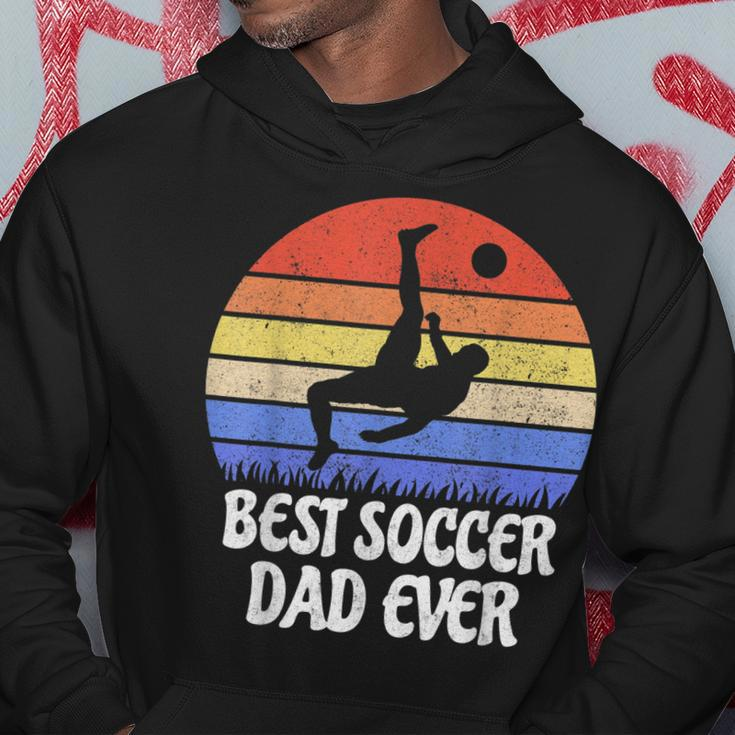 Vintage Retro Best Soccer Dad Ever Gift Footballer Father Hoodie Unique Gifts