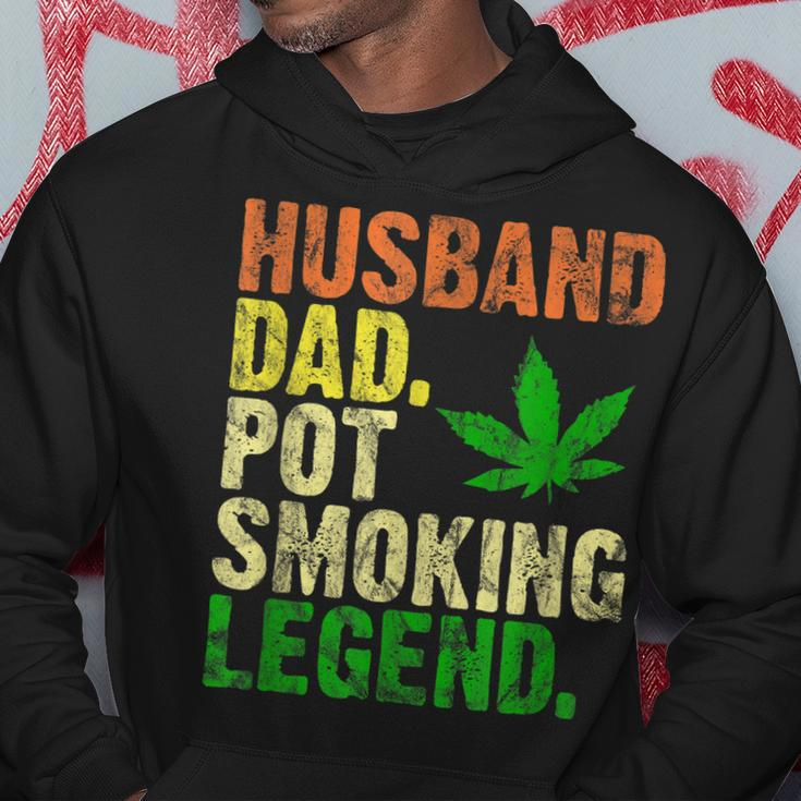Vintage Retro Husband Dad Pot Smoking Weed Legend Gift Hoodie Funny Gifts
