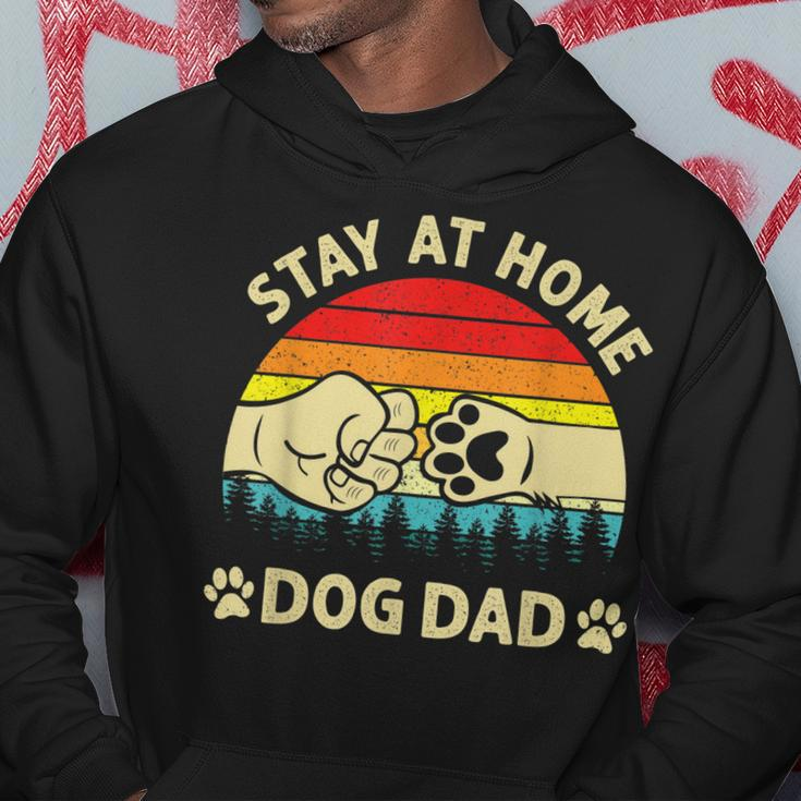Vintage Stay At Home Dog Dad Retro Dog Lovers Fathers Day Hoodie Funny Gifts