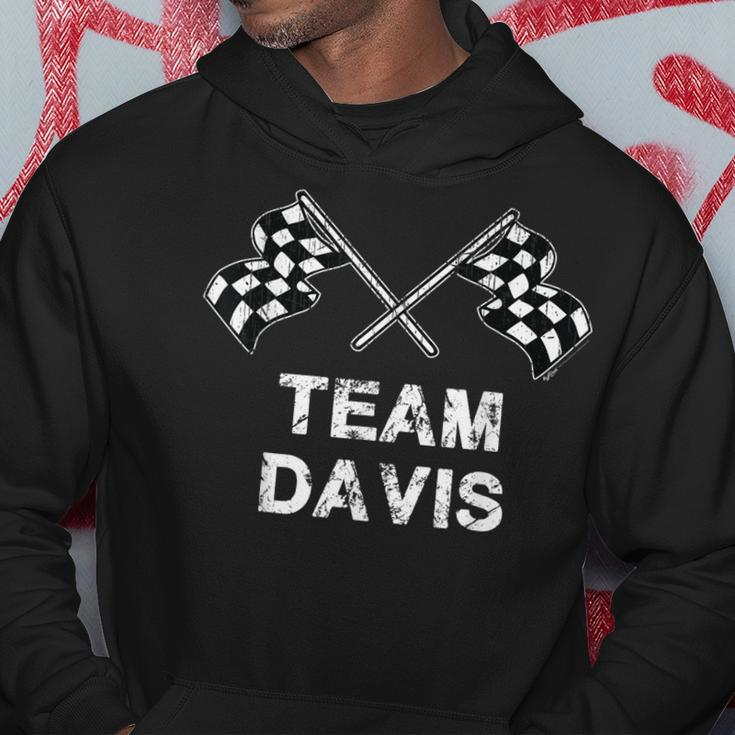 Vintage Team Davis Family Name Checkered Flag Racing Hoodie Funny Gifts