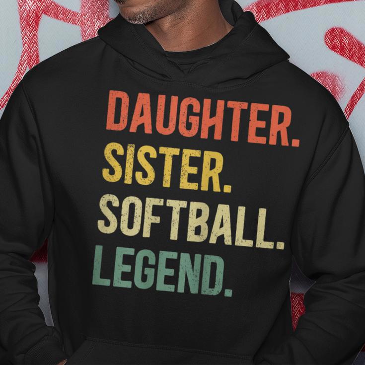 Vintage Tochter & Schwester Softball Legende Retro-Hoodie für Mädchen Lustige Geschenke