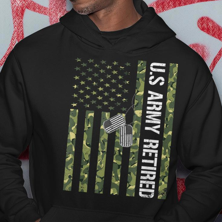 Vintage Us Army Retired American Flag Camo Veteran Day Gift Men Hoodie Graphic Print Hooded Sweatshirt Funny Gifts