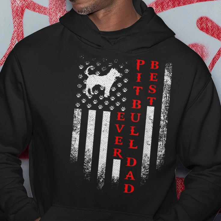 Vintage Usa American Flag Best Pit Bull Pitbull Dog Dad Ever Gift For Mens Hoodie Unique Gifts