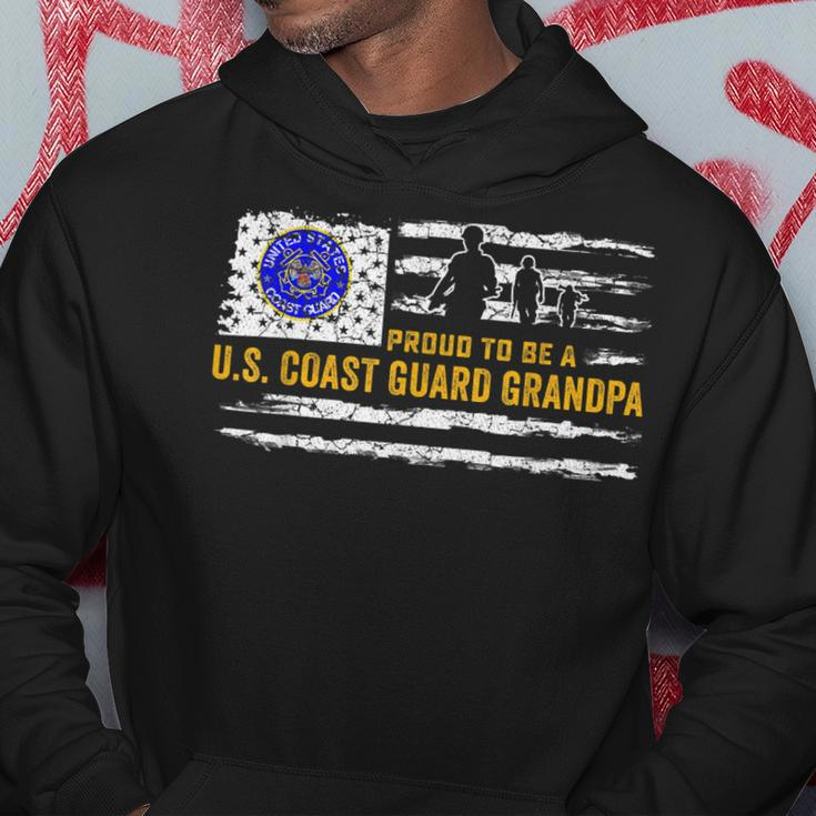 Vintage Usa American Flag Proud To Be A Coast Guard Grandpa Hoodie Funny Gifts