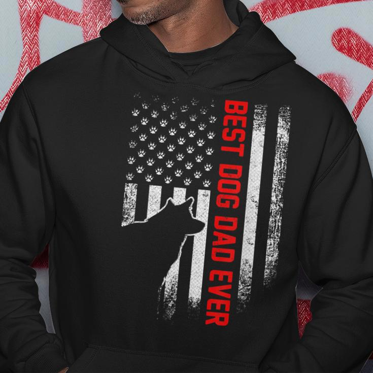 Vintage Usa Flag Best Border Collie Dog Dad Ever Silhouette Hoodie Unique Gifts