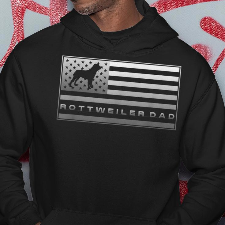 Vintage Usa Flag Proud Rottweiler Dad Rottie Silhouette Hoodie Funny Gifts