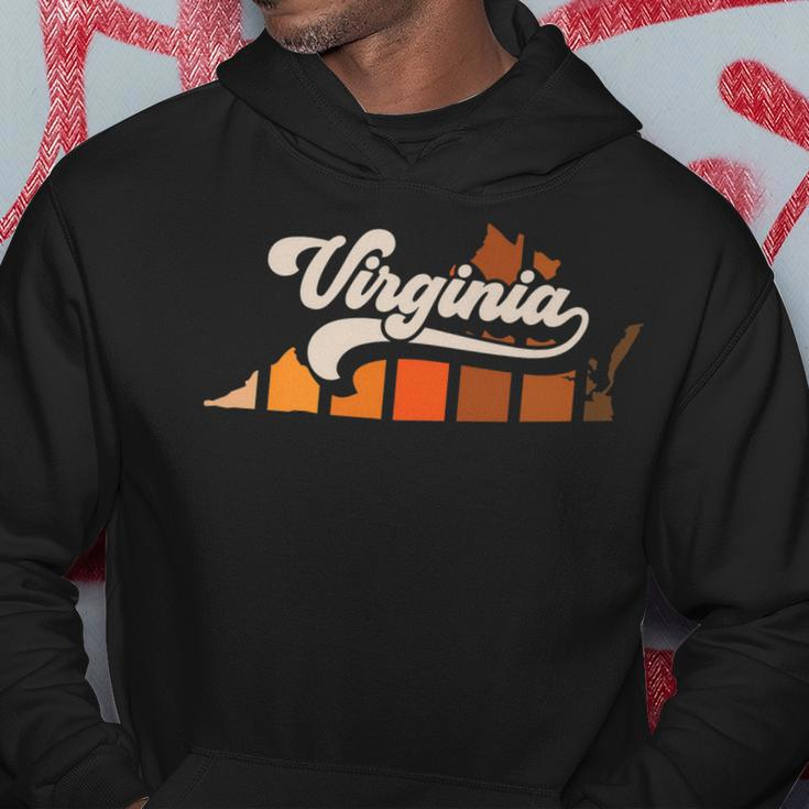 Virginia Vintage Retro 70S Style Stripe State Silhouette Hoodie Unique Gifts
