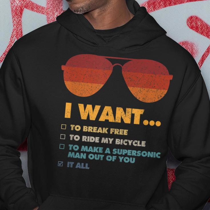 I Want To Ride My Bicycle I Sonnenbrillen Hoodie Lustige Geschenke