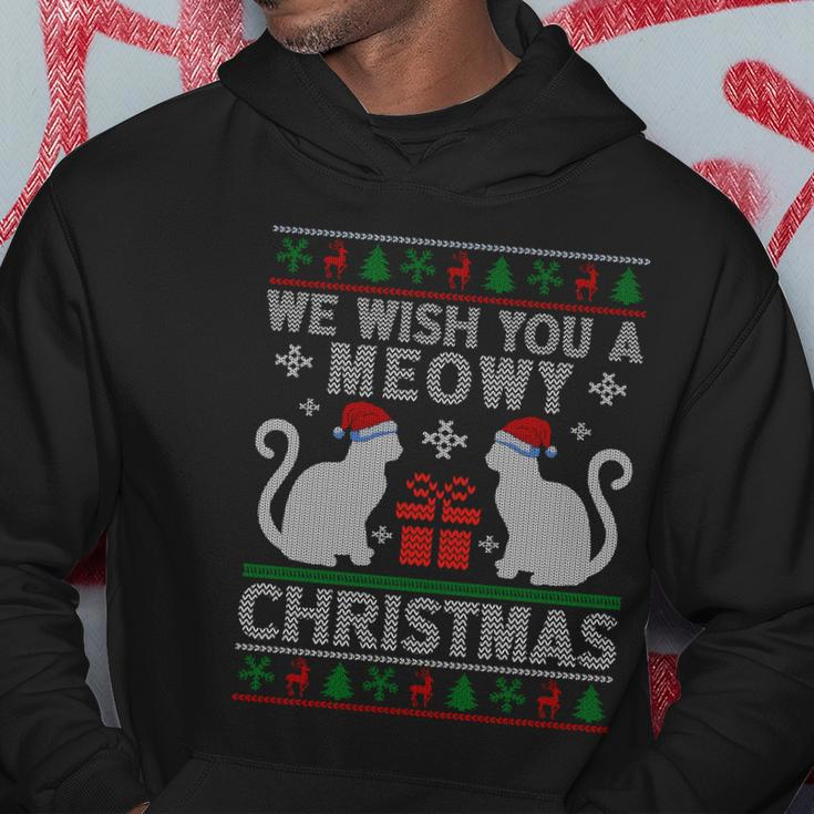 We Wish You A Meowy Catmas Santa Hat Ugly Christmas Sweater Gift Hoodie Unique Gifts