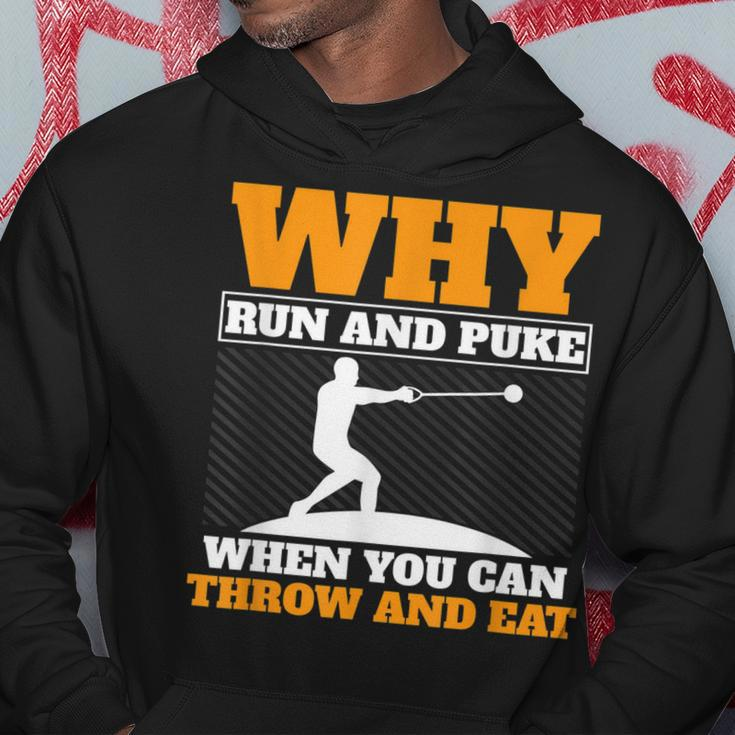 Why Run And Puke Hammer Throw Track And Field Hammer Thrower Hoodie Unique Gifts