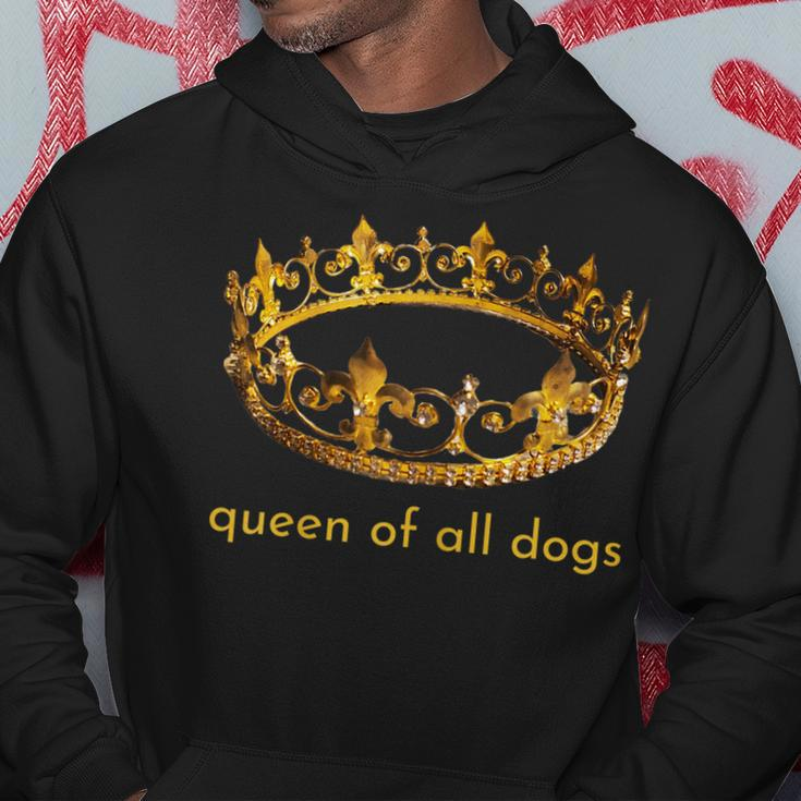 Womens Cute Dog Gift Queen Of All Dogs Rescue Foster Adopt Hoodie Unique Gifts