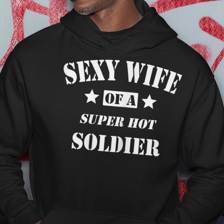 Womens Funny Wife Army Husband Military Soldier Veteran Men Hoodie Graphic Print Hooded Sweatshirt Funny Gifts