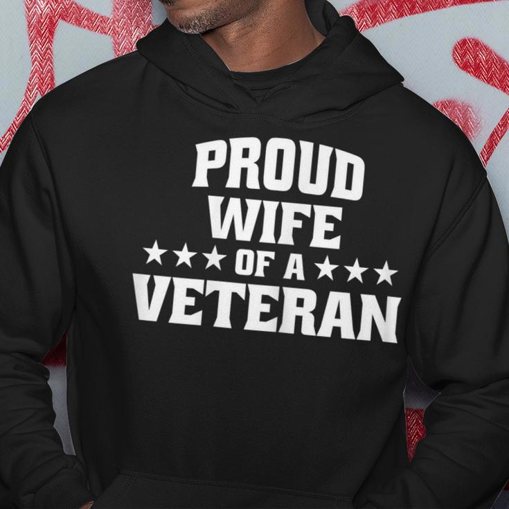 Womens Proud Wife Of A Veteran Men Hoodie Graphic Print Hooded Sweatshirt Funny Gifts
